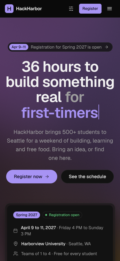 HackHarbor on a phone