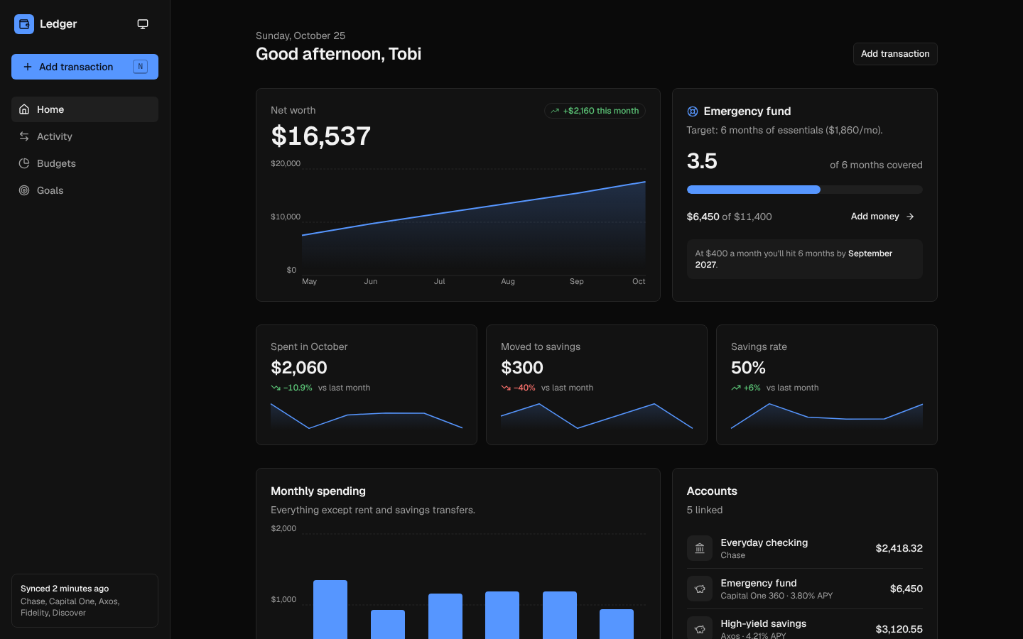 Ledger screenshot